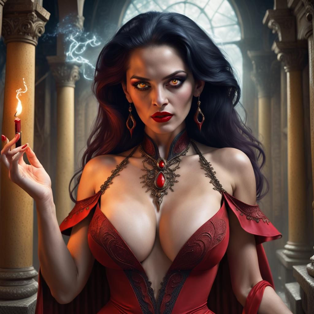 Fantasy Cuban Sorceress Casting a Spell
