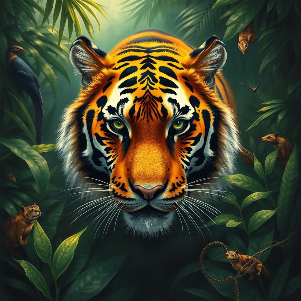 Tiger in Emerald Jungle, Wildlife Art