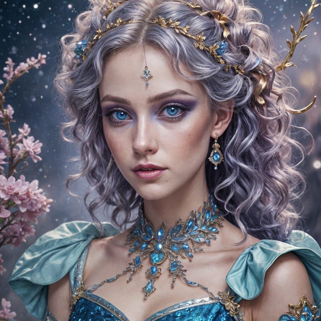 Gorgeous Elf Female with Icy Blue Hair
