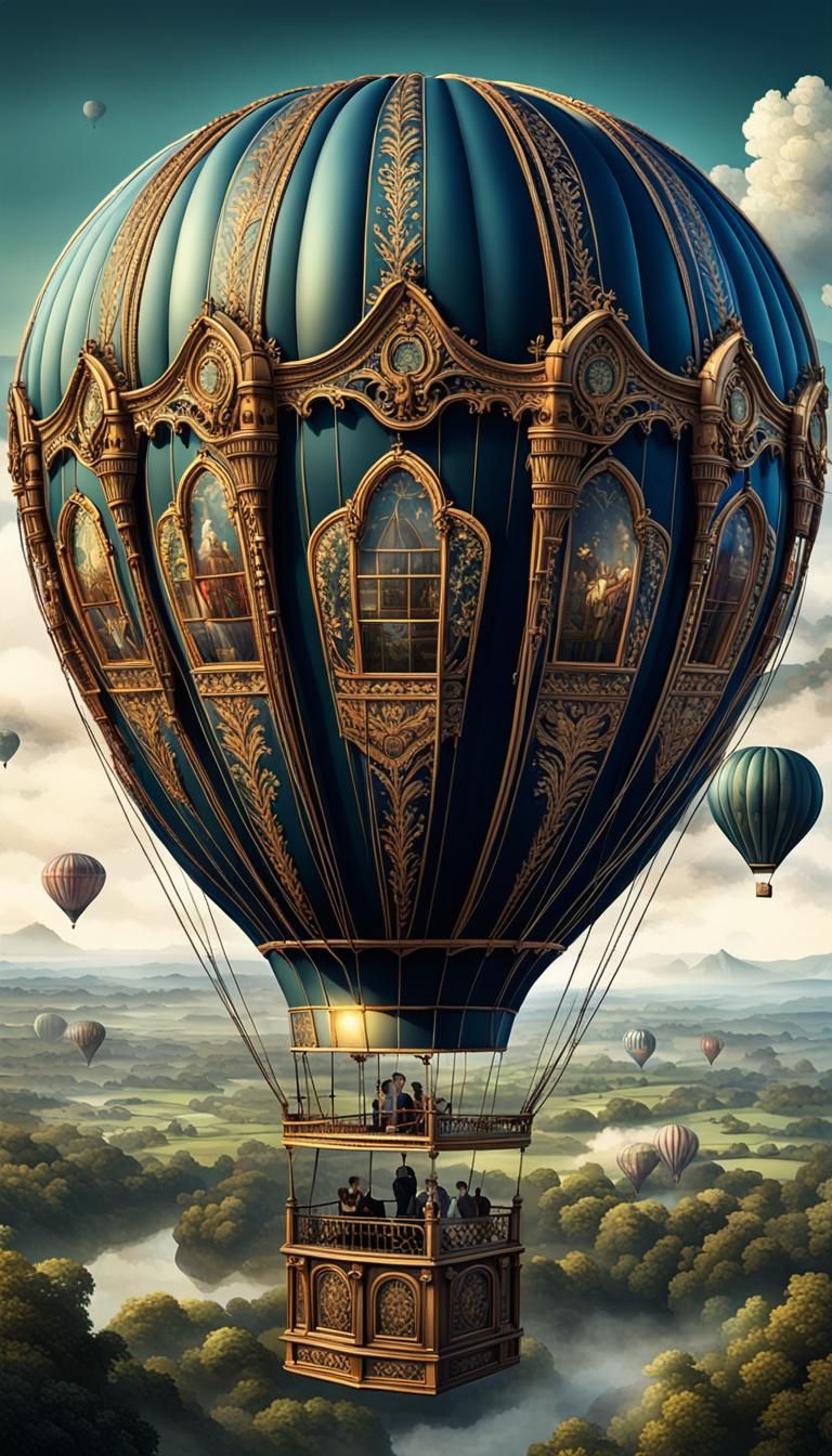 Victorian Hot Air Balloon in Fantasy Concept Art
