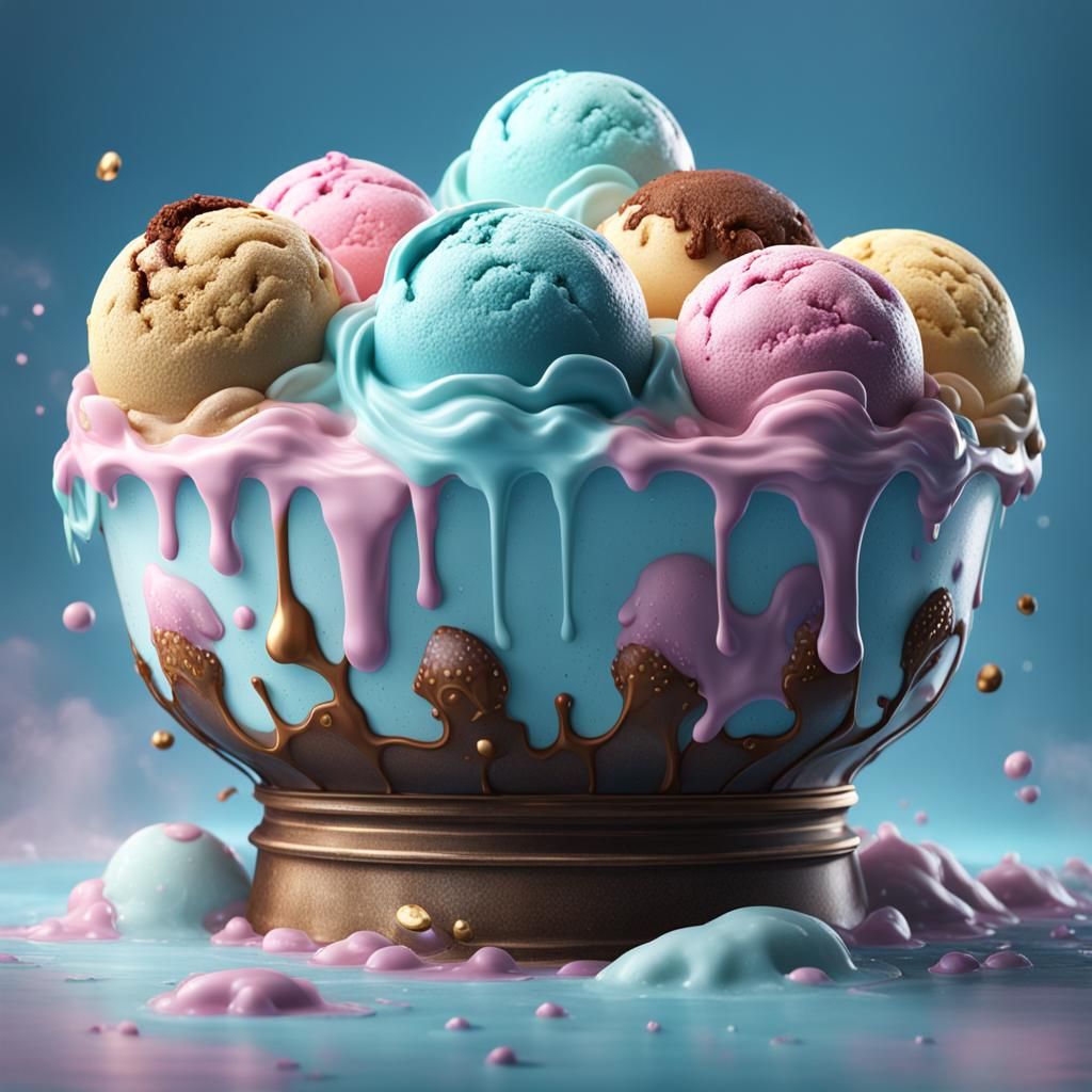 Ice Cream Tub: Detailed Matte Painting