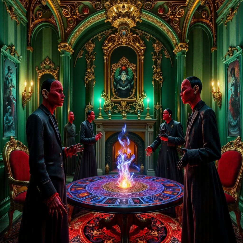 Absinthe-Green Victorian Seance with Tarot and Spirits