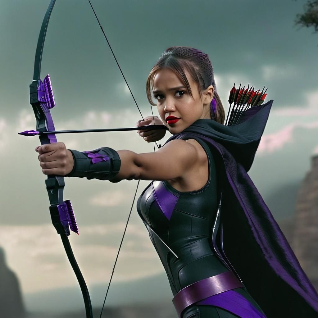 Jessica Alba as Hawkeye: Cinematic Action Shot