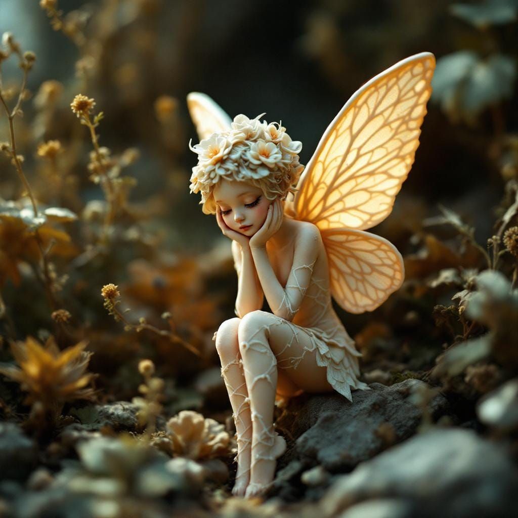 Ethereal Clay Fairy in Cinematic Style