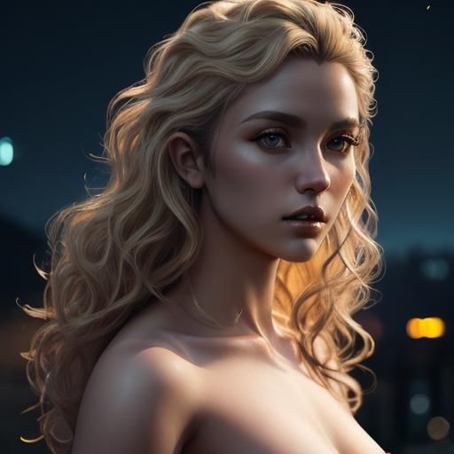 Gothic Vampire Lady in Hyperrealistic Art