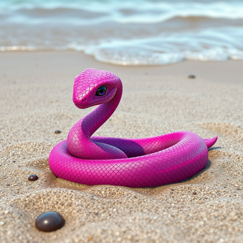 Pink and Purple Serpent on the Beach