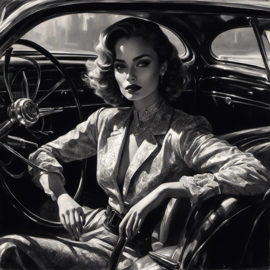 Film Noir: Femme Fatale in Gangster Car