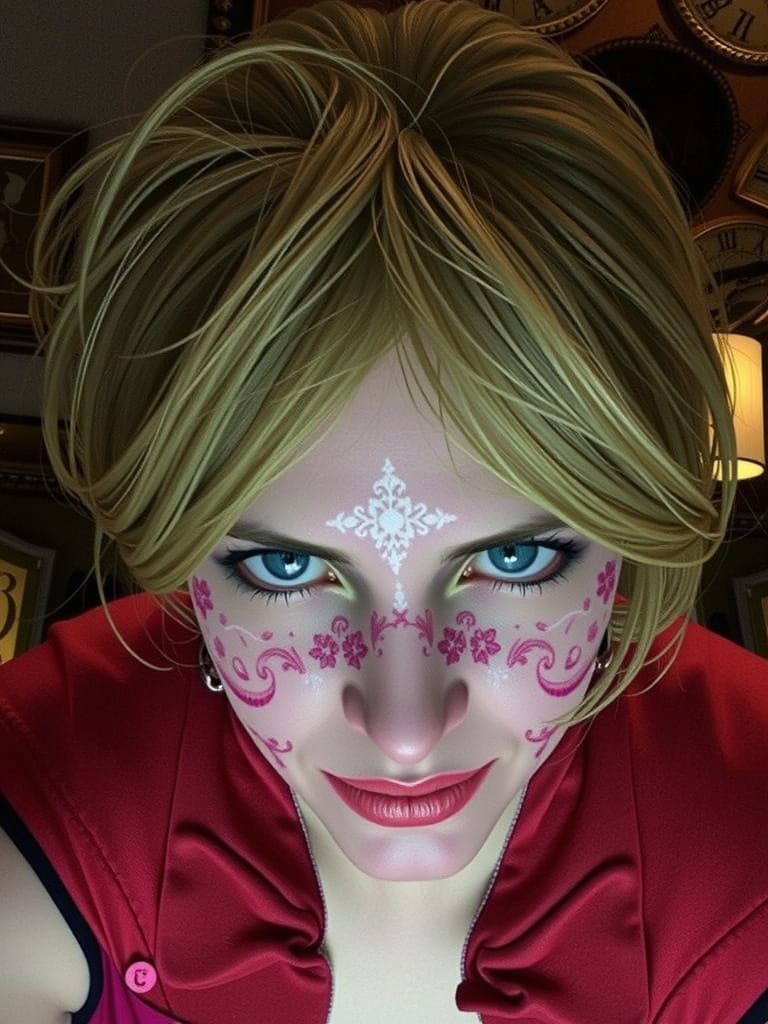 Elegant Woman Blowing Kiss in 3D Anime Art Style