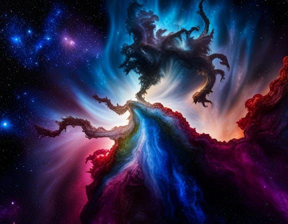 Hyperrealistic Galaxy of Dying Stars in Gothic Art Style