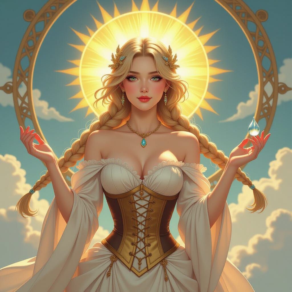 Goddess of Sun and Morning in Art Nouveau Style