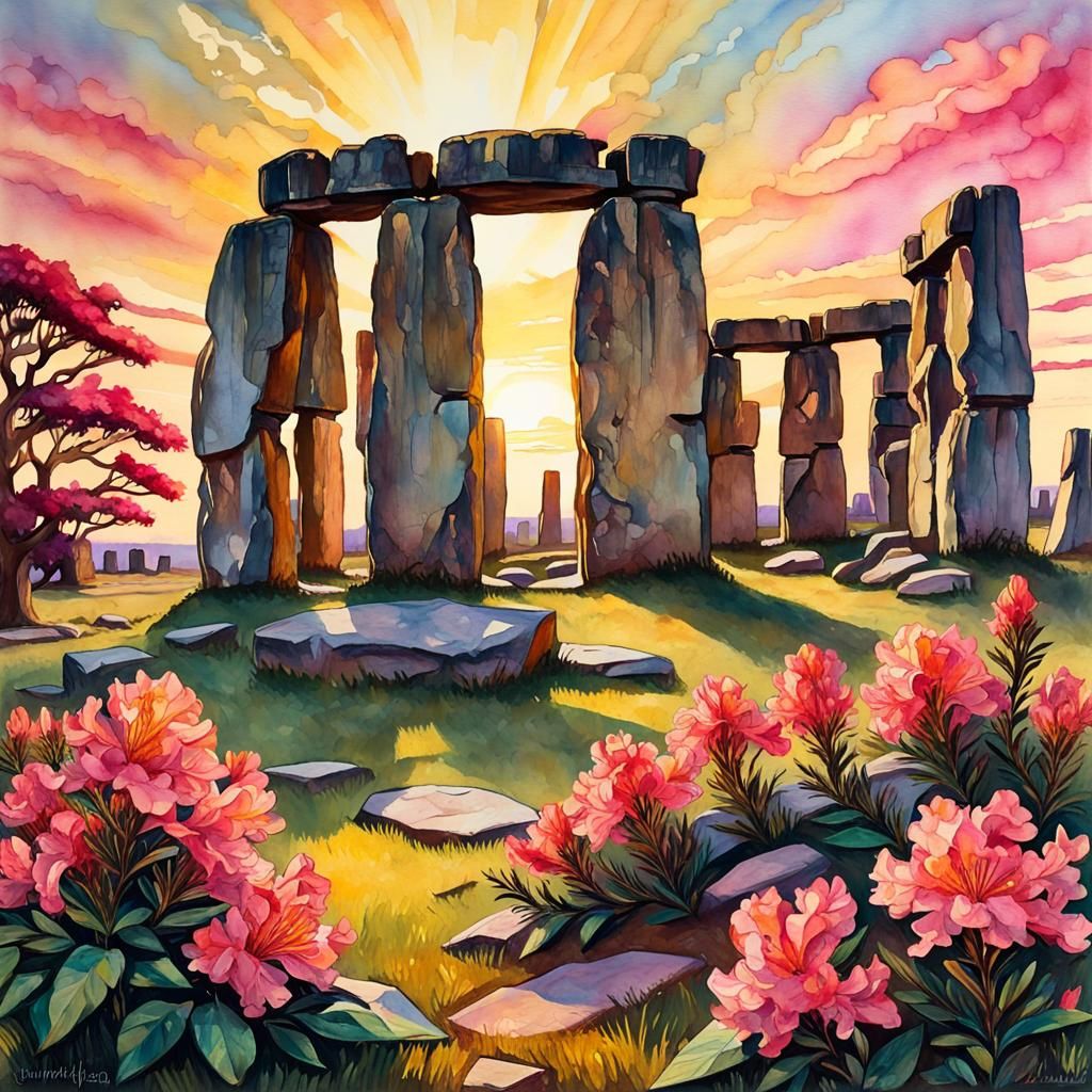 Azaleas in Sunlight: Impressionist Gouache Painting