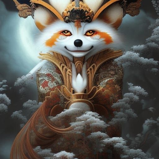 Epic Japanese Kitsune Digital Matte Painting