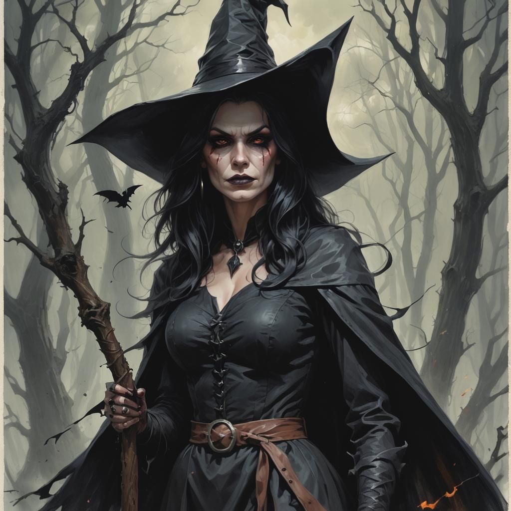 Sinisterly Beautiful Witch Artwork