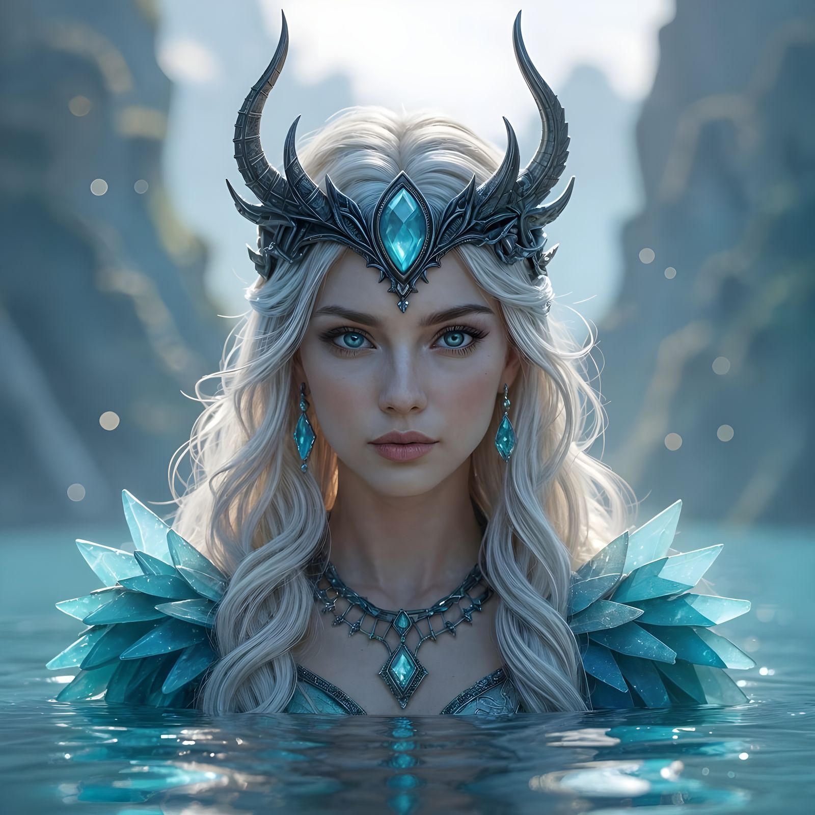 Viking Goddess Sea Glass Cake Art