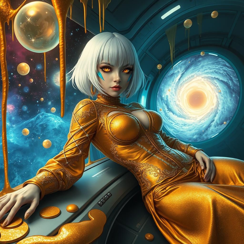 Cosmic Woman in Futuristic Sci-Fi Art