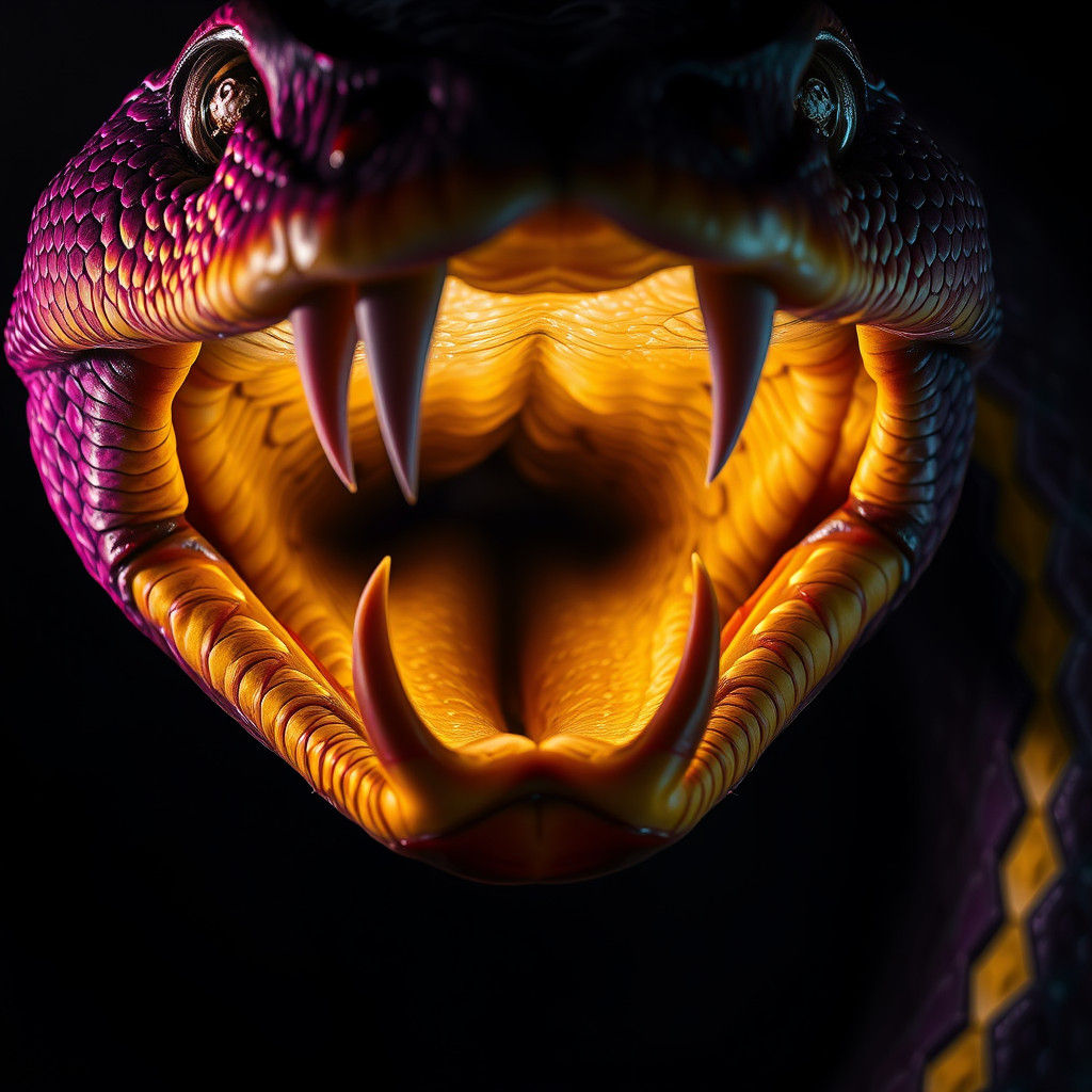 Venomous Snake Mouth in Dark Fantasy Art