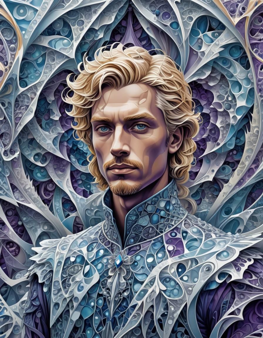 Icy Prince in Frozen Kingdom: Abstract Vector Fractal