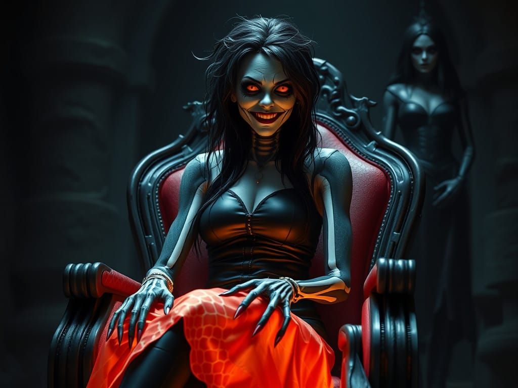 Mysterious Witch Confronts in Dark Dungeon