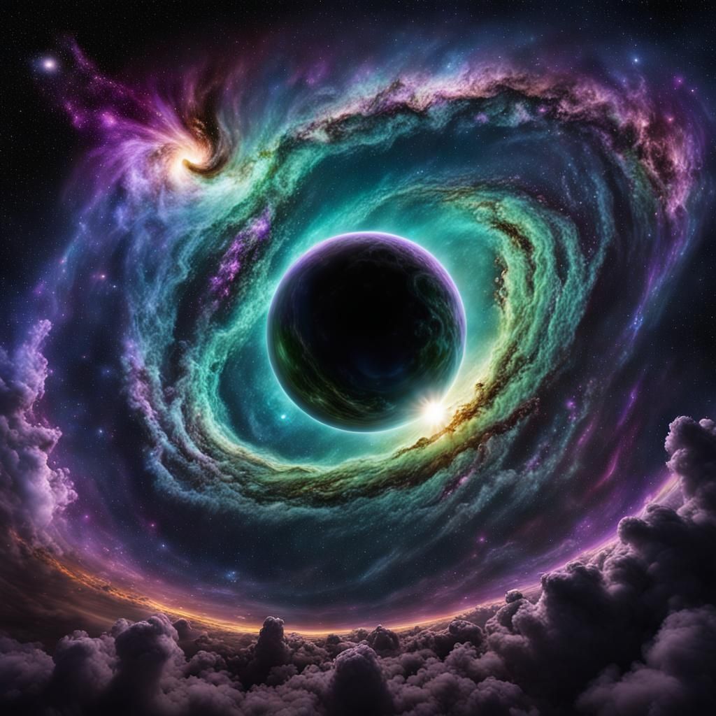 Surreal Cosmic Vortex in Deep Space