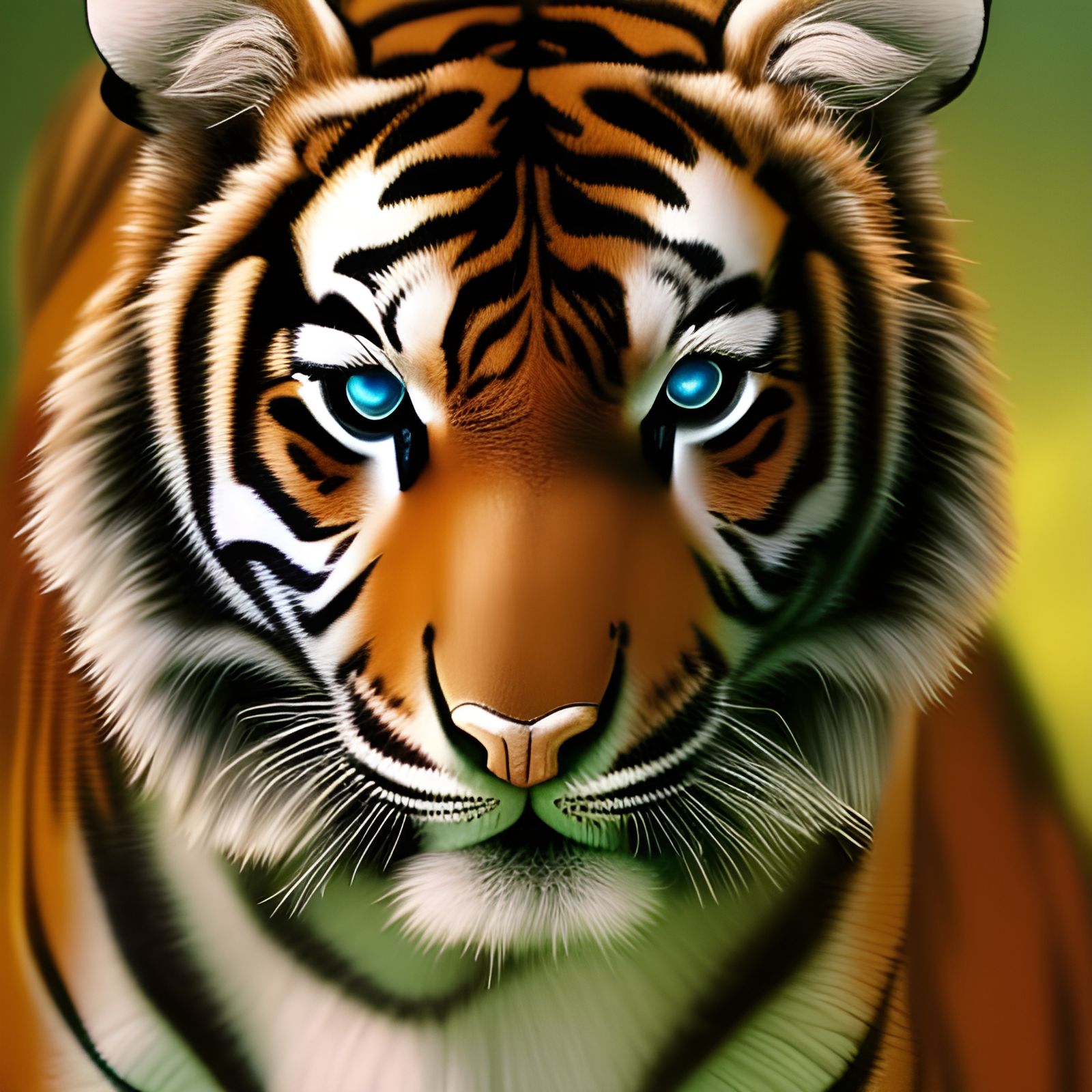 Geometric Baby Tiger in Cyberpunk Style