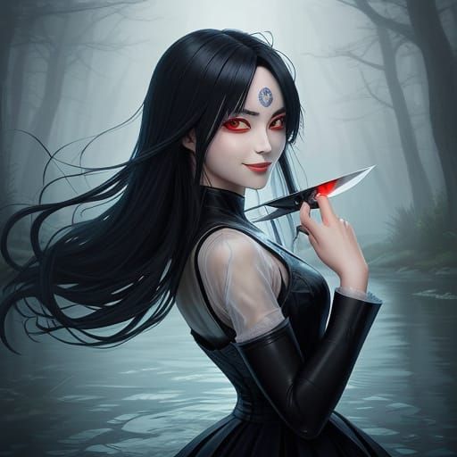 Ethereal Fantasy Girl Confronts Dark Doppelganger