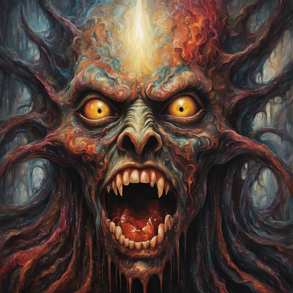 Gothic Horror Entity in Ominous Candlelight