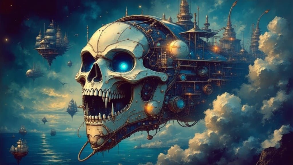 Steampunk Pirate Ship in Epic Sky