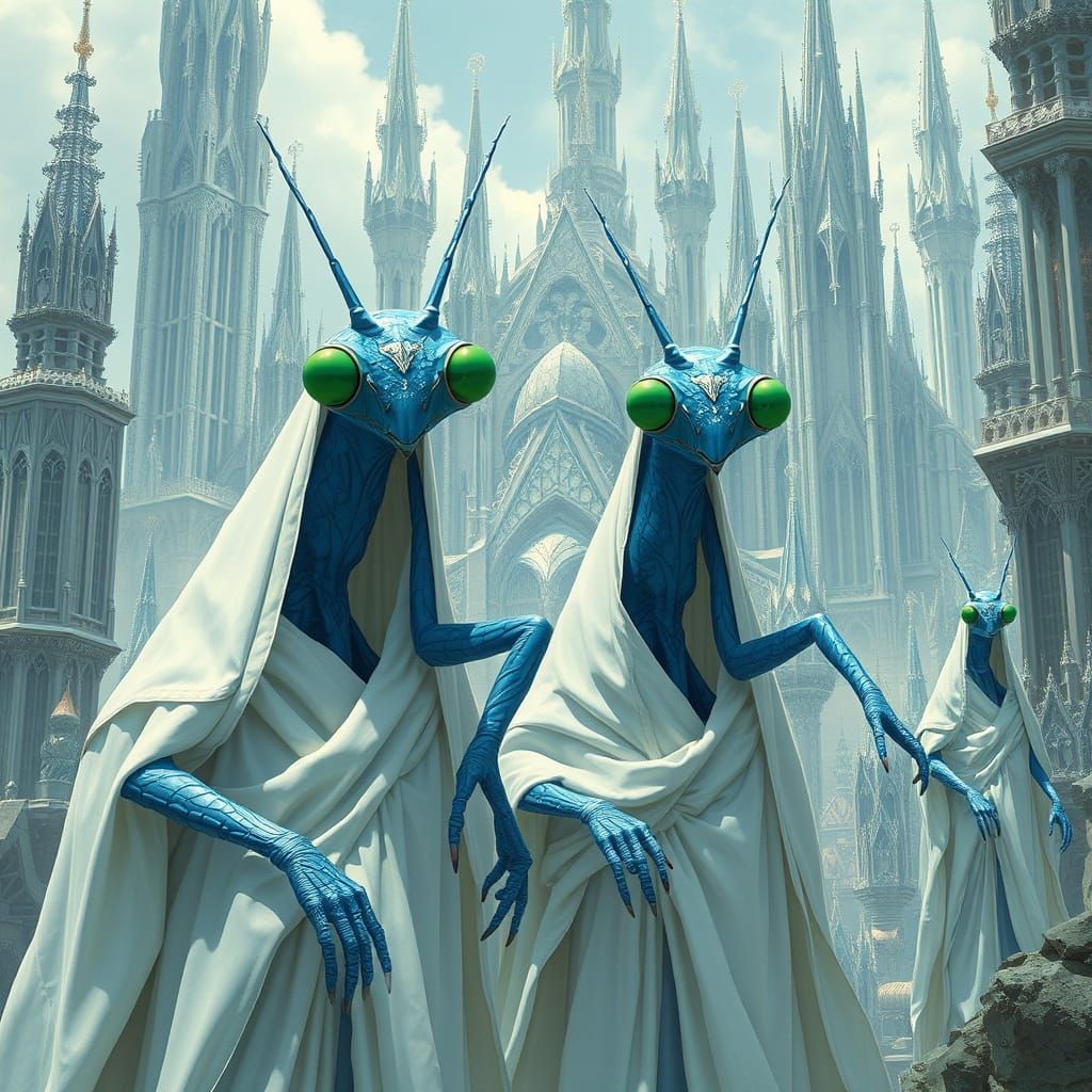 Crystal City Inhabited by Mantis People