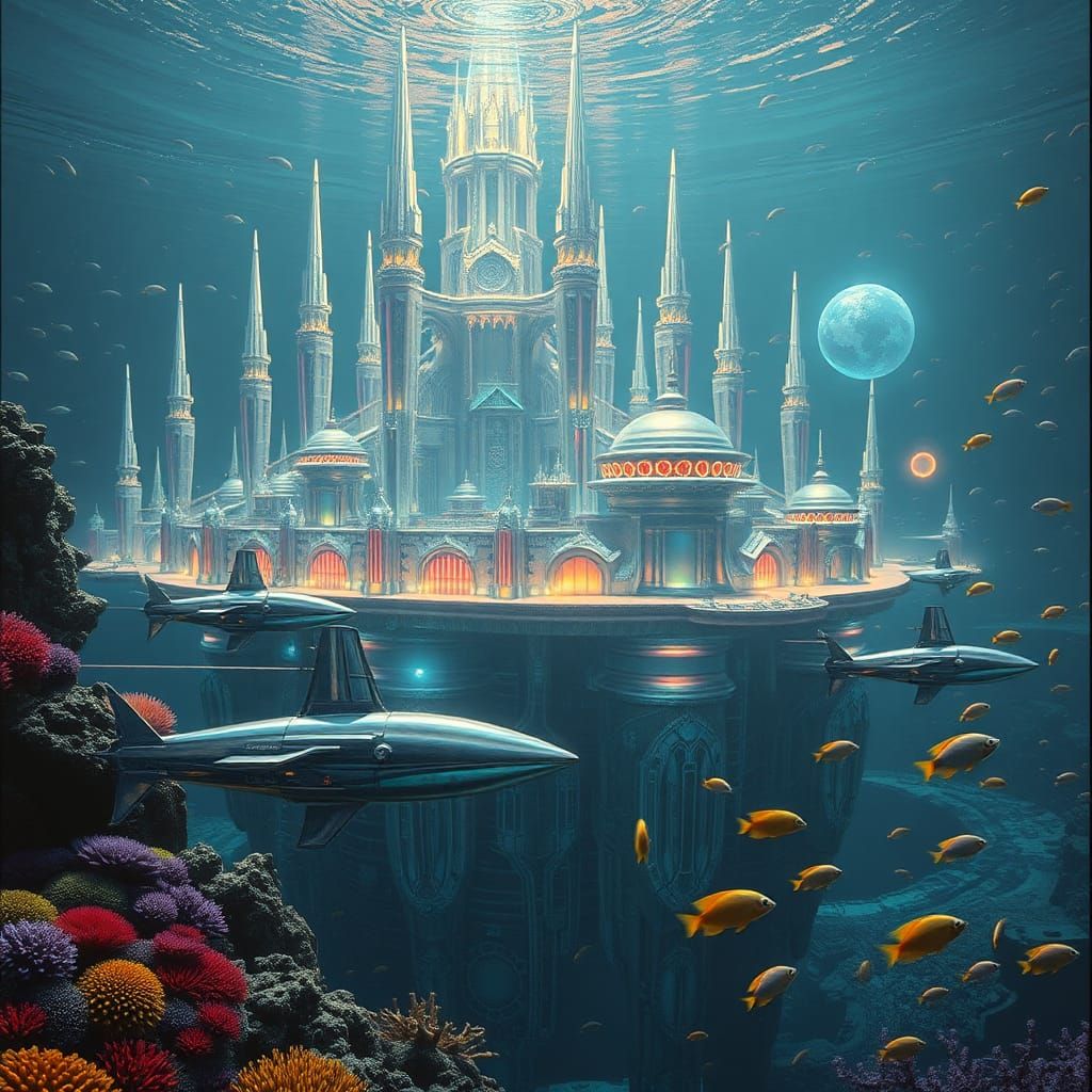 Underwater Alien Metropolis Concept Art