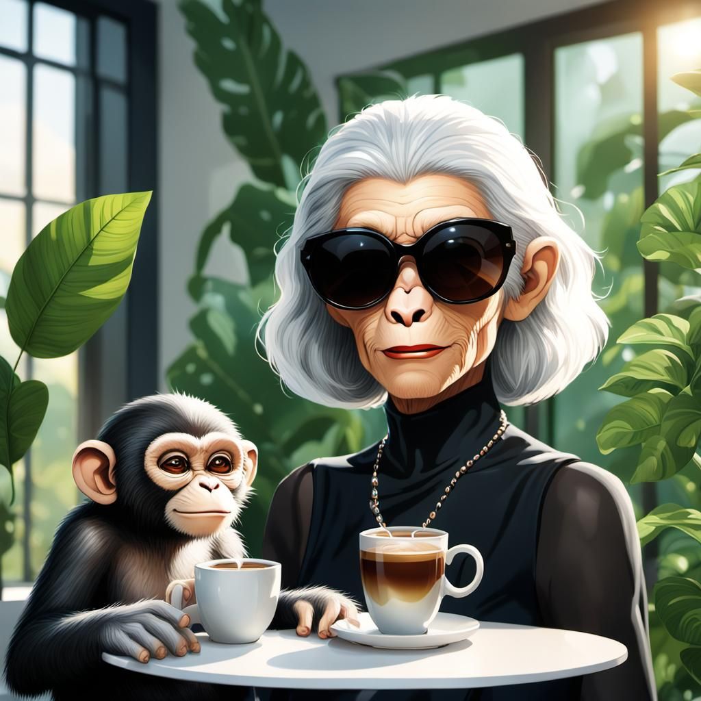 Monkey Woman in Evening Dress Concept Art