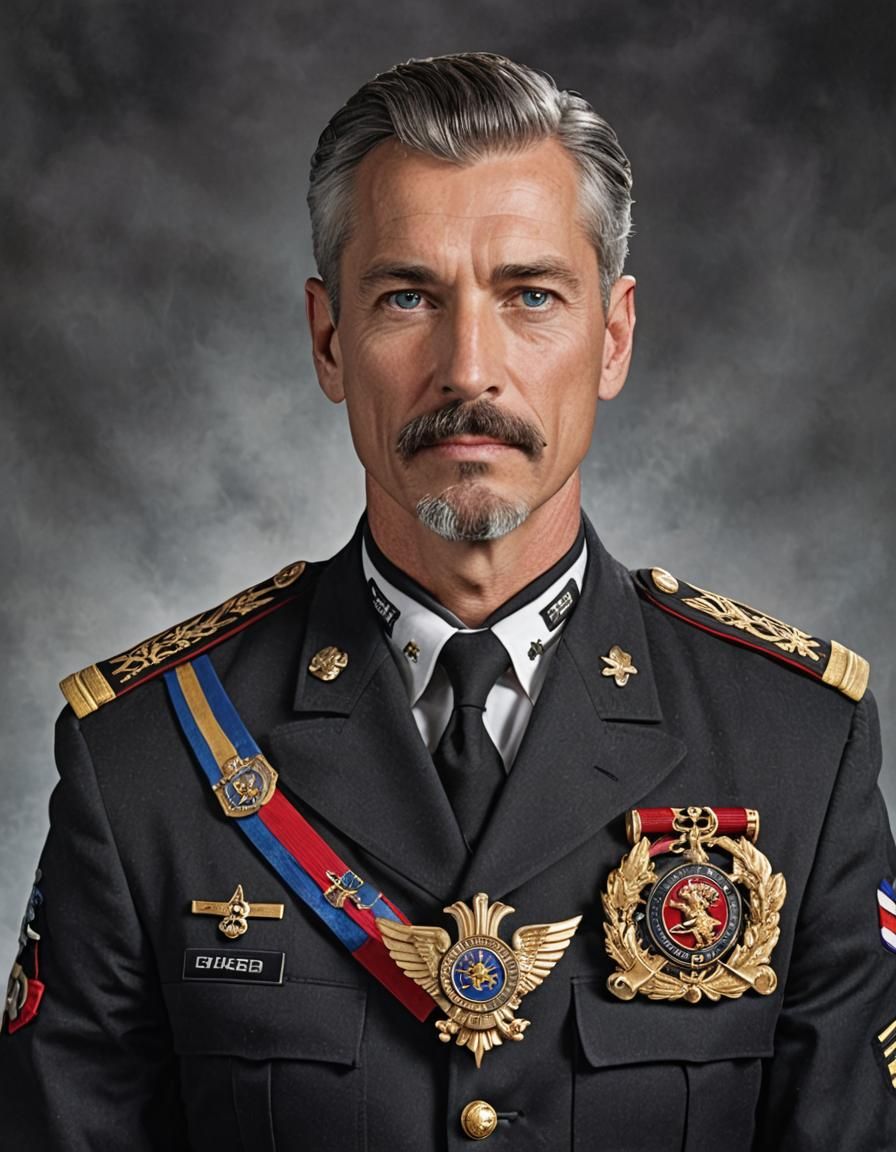 Dragon-haired Admiral in Military Dress Uniform