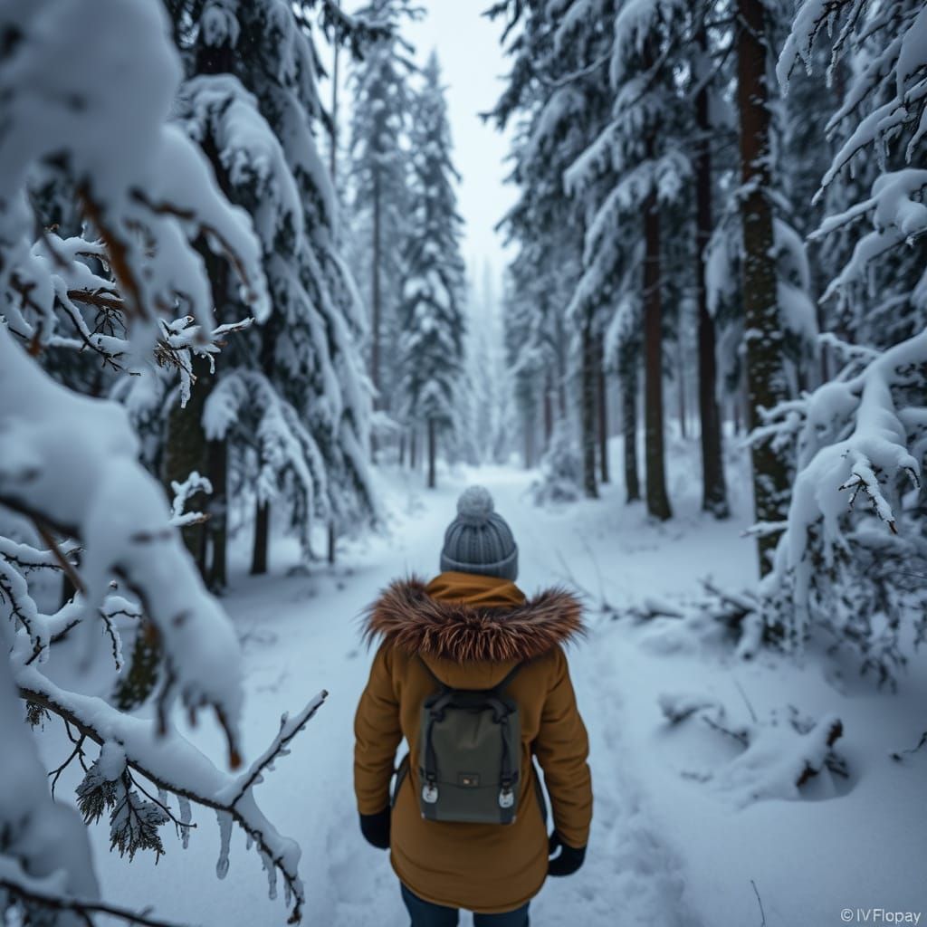 Winter Serenity in the Snowy Forest