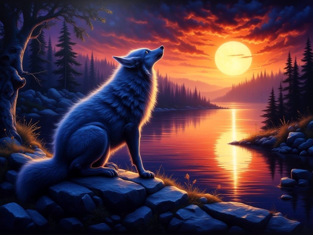 A wolf on a rock