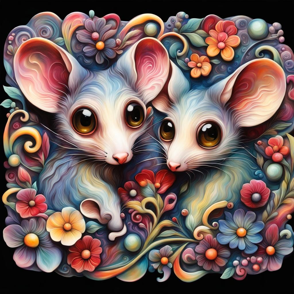 Two cute mice