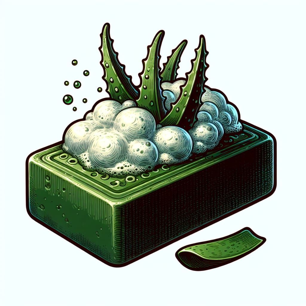 Aloe Vera Soap Bar in Vibrant, Fantastical Realism