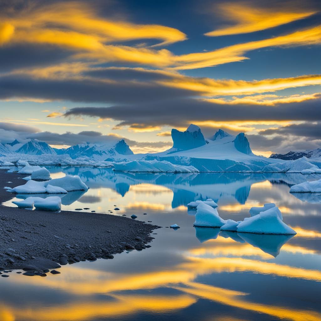 Jökulsárlón Glacial Lake at Magic Hour