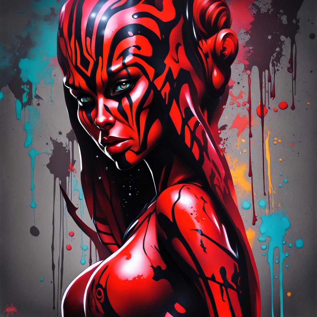 Darth Talon Graffiti Art: Ultra Detailed Portrait