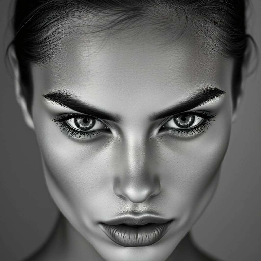 Haute Couture Supermodel in Intimate Closeup, Shot in High-C...