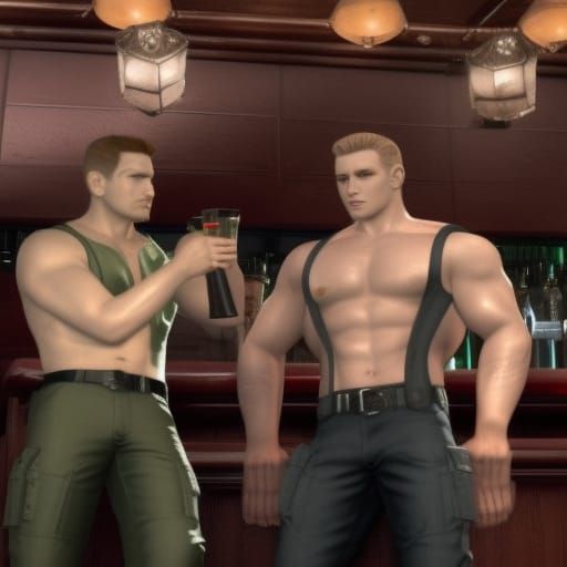 Chris Redfield and Albert Wesker: Bar Buddies