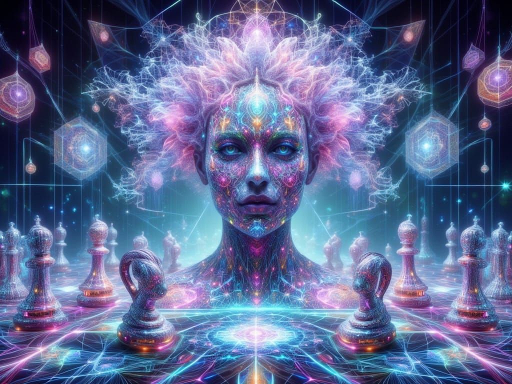 Quantum Fractal Chess Queen in Holographic Form