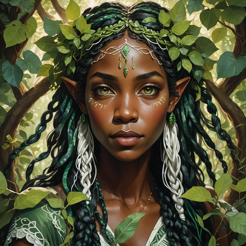 Elegant Wood Elf Portrait in Fantasy Style