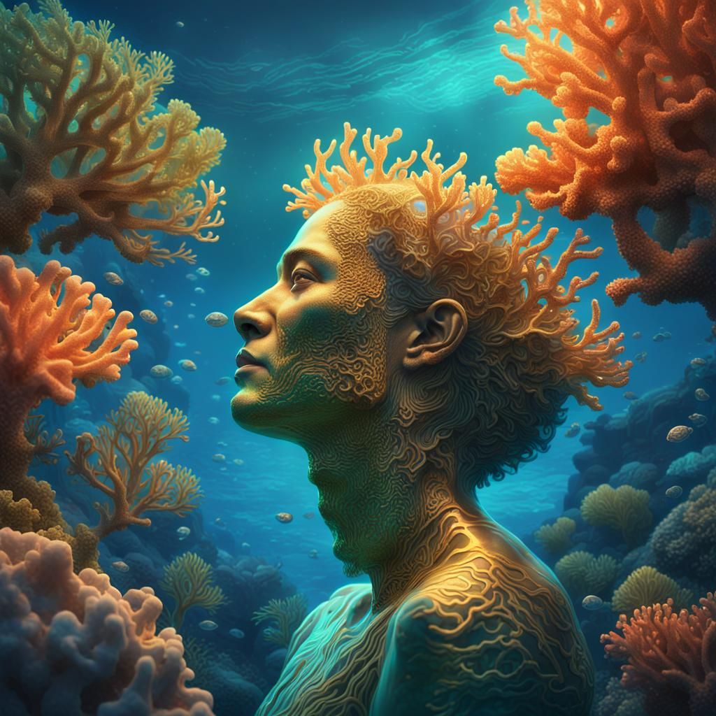 Glowing Coral Anatomy in Hyperrealistic Concept Art