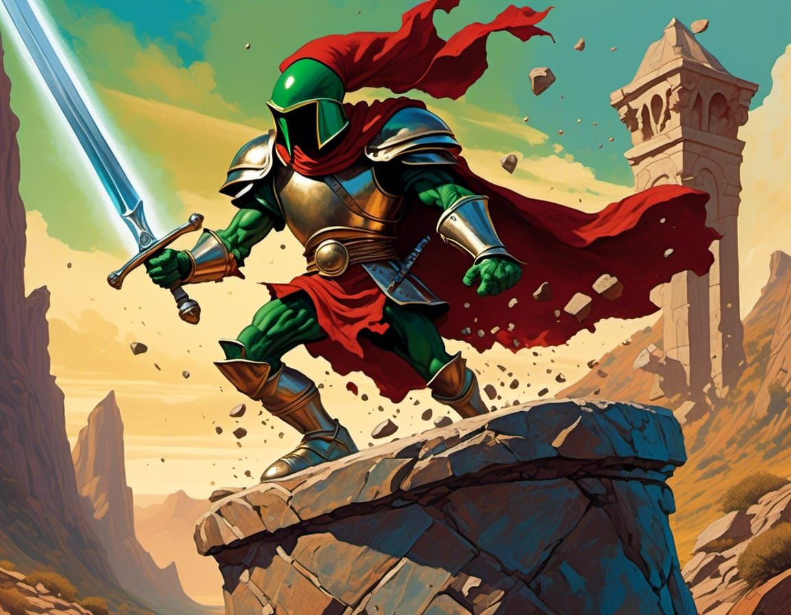 Marvin the Martian as King Arthur, Comic Art