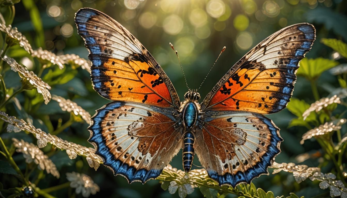 Lace Butterfly with Jewelry in Double Exposure Style