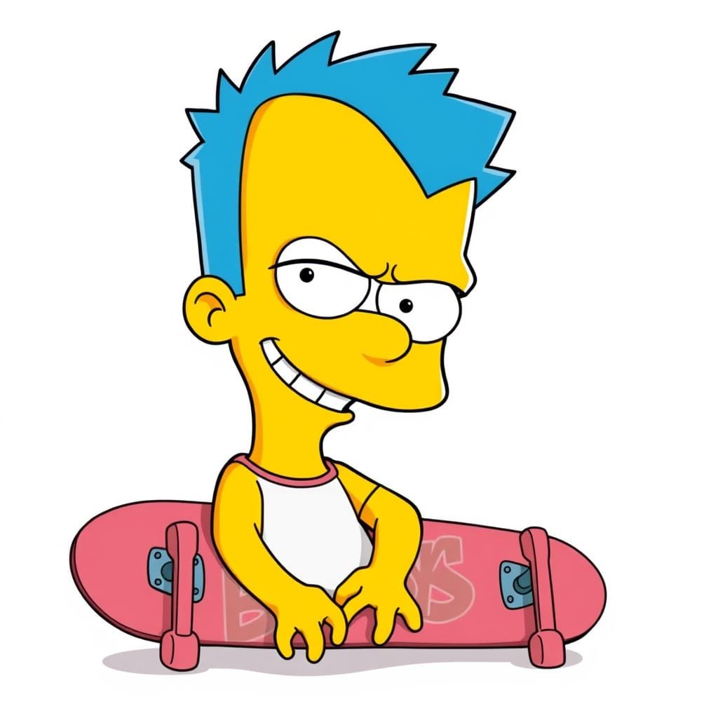 Mischievous Bart Simpson in Vibrant Cartoon Style