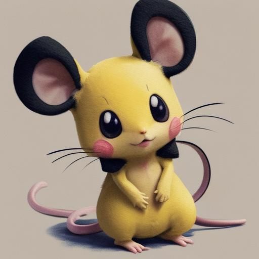 Abstract Pichu Pokemon with Complementary Colors