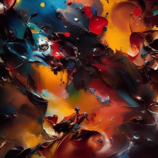 Dynamic Abstract Love in Expressionist Style