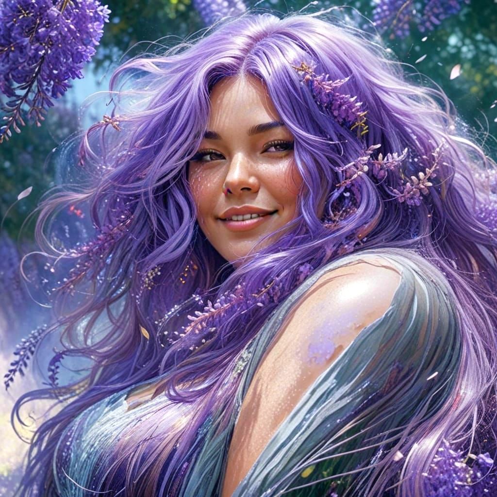 BBW in a Lilac Garden 2