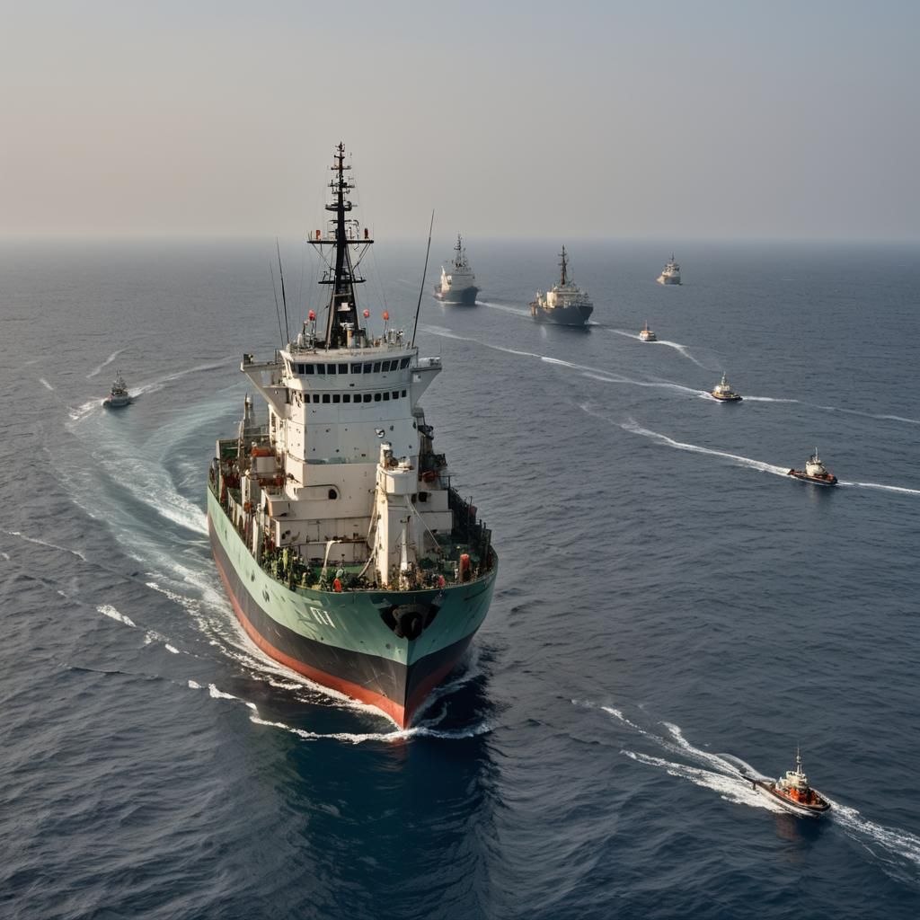 Giant Fishing Ship on the High Seas