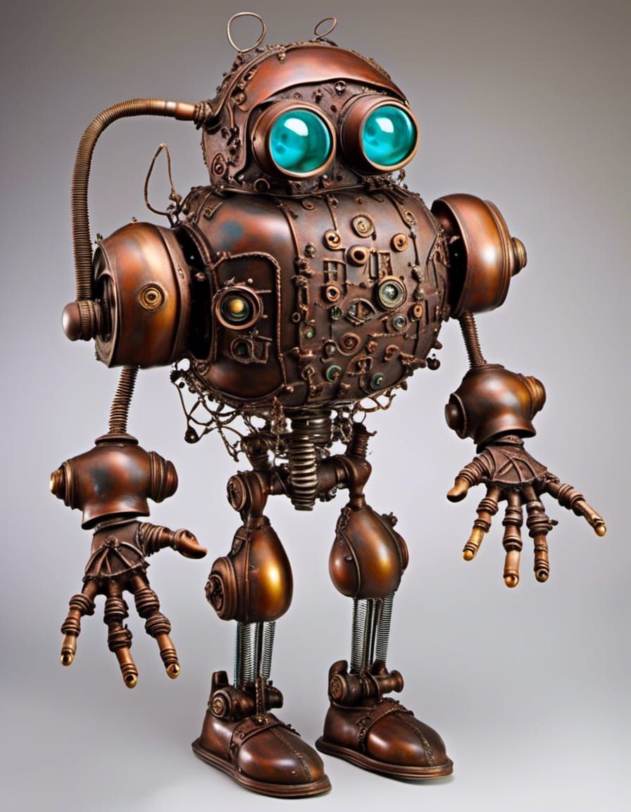 Steampunk Robot in Willy Wonka Candy Land